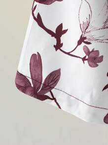 Manfinity Homme Men 2pcs Contrast Flower Print Shirt & Shorts Casual Summer Set Random Print