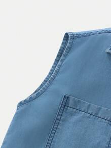 Letnia koszula dżinsowa bez rękawów Tween Girl do codziennego noszenia - Jasny jeans - Zobacz 5