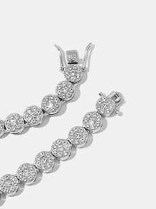 SHEIN X SAMADHI SHEIN ICON Alloy Cubic Zirconia Ice Sugar  Chain Necklace - White - View 7