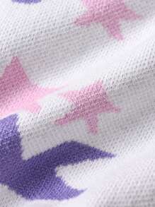 Baby Girl Summer Pentagram Pattern Knitted Tank Top And Woven Shorts Set