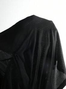 春秋季休闲网眼透气立领拇指孔修身运动卫衣 - 黑色 - 查看 7