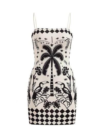 Y2Kool Laura Lessa designs e prints Artist Boho Bohemian Vacation Women Vintage Style Printed Spaghetti Strap Dress, Summer Dress Concert Outfit, For Holiday, Party, Birthday Outfit, Beach, Festival, Rave Outfits Festival, Ibiza Fits, Western Wear, Prom Dress Spring Outfits Women Birthday Outfit For Women Carnival Clothes