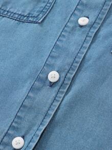 Letnia koszula dżinsowa bez rękawów Tween Girl do codziennego noszenia - Jasny jeans - Zobacz 4