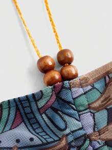 ROMWE Hippie Top De Cuello Halter Con Estampado De Girasoles Y Frunce Para Mujer - Multicolor - Ver 3