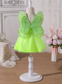 Newborn Baby Girl Butterfly Wing Photo Shoot Costume And Prop, Spring/Summer Gorgeous - Green - View 2