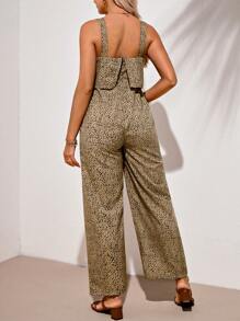 SHEIN Maternity Holiday Casual Printed Sleeveless Nursing Jumpsuit