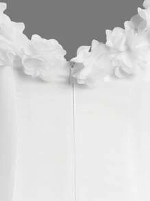 Women White Hollow Out Long Tank Dress For Family Matching Outfits (2 Pieces Sold Separately) - White - View 13