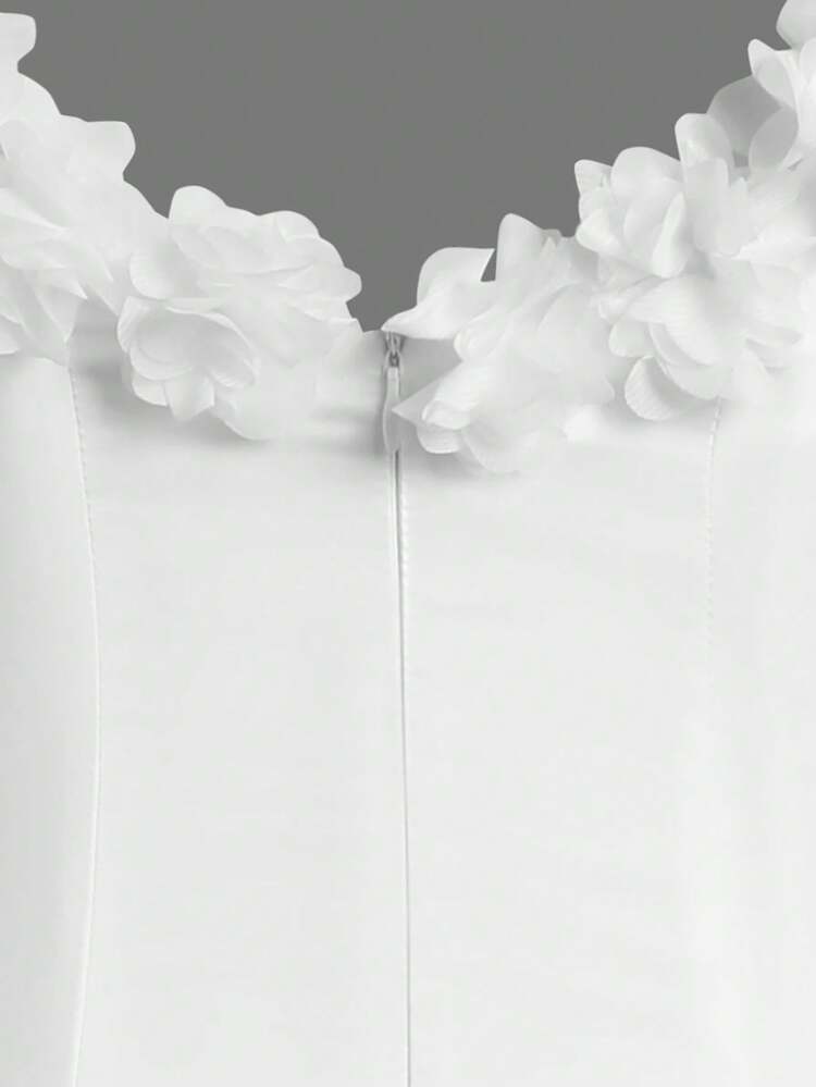 Women White Hollow Out Long Tank Dress For Family Matching Outfits (2 Pieces Sold Separately)