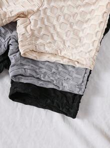 Baby Girl Spring/Summer Casual Solid Color Textured Bottoms - Multicolor - View 6