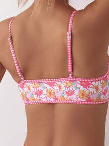 SHEIN Swim 女性花卉印花夏季比基尼套裝