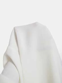 SHEIN EZwear 素色交叉後背繫帶吊帶洋裝 - 白色 - 查看 7