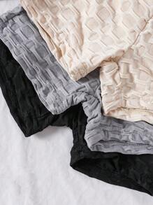 Baby Girl Spring/Summer Casual Solid Color Textured Bottoms - Multicolor - View 5