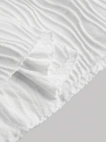 SHEIN MOD Witte lange jurk in minimalistische stijl met waterrimpeltextuur