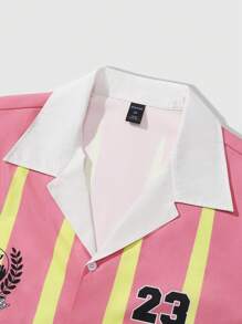 ROMWE MEN Street Life Men Summer Two-Piece Holiday Style Shirt Set