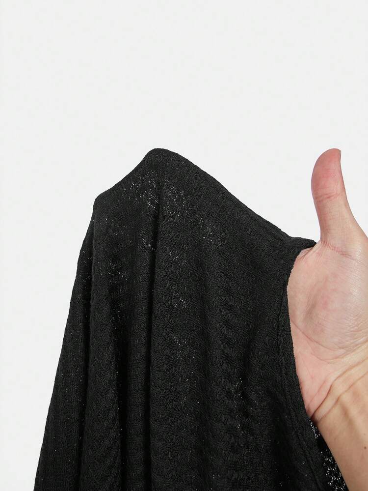 Women's Solid V-Neck Drop Shoulder Long Sleeve Loose Casual T-Shirt, Spring & Summer Tops With Sleeves Fall Women Clothes