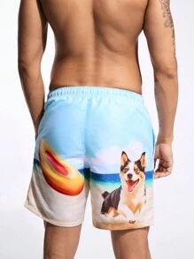 Surfspeed Men Minimalist Print Beach Shorts With Vacation Vibes - Multicolor - View 2