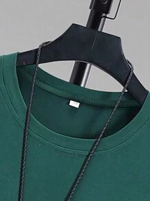 Manfinity Hypemode Men T-Shirts Fit Crew Neck Short Sleeve Graphic Tee Letter Graphic Casual - Dark Green - View 6