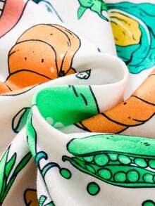 Grenouillère de printemps/été pour bébé avec motif de légumes et fruits décontracté avec chapeau, tenue quotidienne - Multicolore - Voir 5