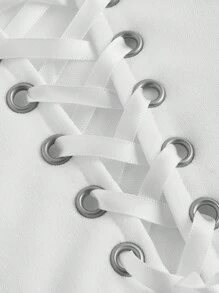 SHEIN MOD Women's Summer Casual White Strap Adjustable Dress,Bubble Dress, Women's Milkmaid Dress,White Summer Dress,Short Dress Back To School Clothes,Bridgerton Style Dress, Back To School Clothes Bridal Shower Dress - White - View 3