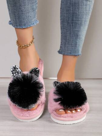 Unisex Slippers Suitable For All Seasons, Couples Spring Autumn Indoor Slippers With Anti-Slip Soft Sole, Perfect For Wooden Floor,Furry Shoes