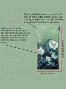 1入組阿方斯·瑪麗亞·穆夏畫風眼鏡盒，防水PU皮革便攜式太陽眼鏡收納盒，簡單的保護容器，男女學生眼鏡配件，磁性關閉的旅行太陽眼鏡讀書眼鏡收納袋防水眼鏡袋 - 彩色 - 查看 11
