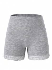 Young Girl 4pcs/Pack Lace Splice Solid Color Comfortable Boxer Briefs - Multicolor - View 6
