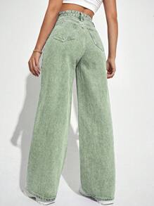 SHEIN ICON Lässige, Täglich Passende Jeans Mit Geradem Bein Für Damen