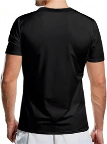 Men Plus Floral & Skull Print Tee, For Halloween - Black - View 2