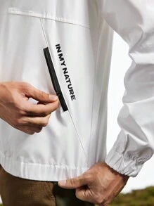 In My Nature Men's Softshell Hooded Windproof Jacket Hiking Clothes - White - View 8