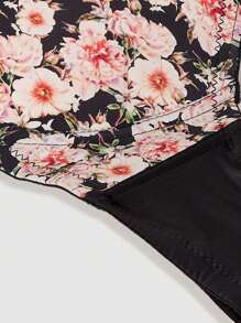 Plus Floral Print Underwire Bra - Multicolor - View 6