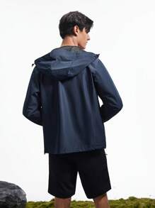 In My Nature Men Simple Hooded Zipper Outdoor Windbreaker Jacket For Daily