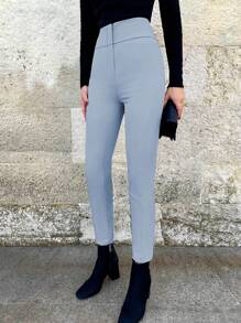 EURMUSE 單色高腰彈力長褲