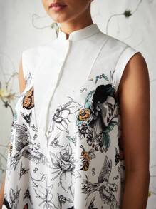 Frida Kahlo X SHEIN X Designer KATHARSIS Vestito a camicia con stampa di persone e fiori in stile boho bohémien oversize e a-line, casual e da vacanza, elegante estivo, adatto per festa, Ringraziamento, vacanze, festival