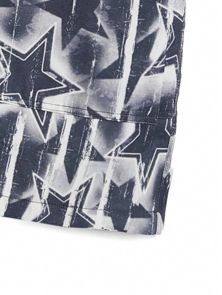 Artist Plus Size Y2K Casual Printed Mini Skirt, For Summer, Holiday, Party, Vacation, Beach, Festival, Ibiza Fits, Western Wear