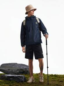 In My Nature Men Simple Hooded Zipper Outdoor Windbreaker Jacket For Daily