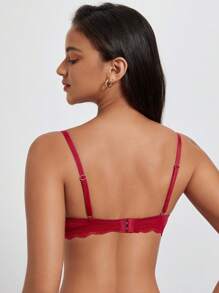 DesireSculpt Sujetador push up ribete con encaje