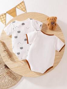 Korean Style Baby Boys Short-Sleeved Bodysuit, Crawling Clothes - Multicolor - View 2
