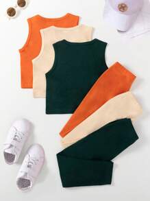 SHEIN Set Gadis Muda Plain Casual - MultiWarna - View 2