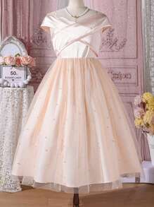 SHEIN Vestido Casual de Malha para Menina Pré-Adolescente