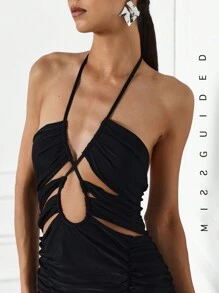 MISSGUIDED Vestido mini ajustado con recortes