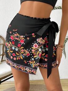 EMERY ROSE Shorts negros para mujer bordados minimalistas - Negro - Ver 3