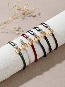 A Set Of Fashionable And Classic Bracelets Suitable For Women To Wear On A Daily Basis Or As A Gift (The Rope Is Adjustable And Stretchable) - Multicolor - View 6