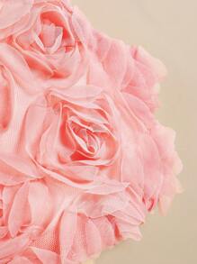 SHEIN Baby Girl Fashionable Cute And Versatile Flower Patched Basic Top - Multicolor - View 5