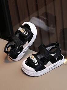 時尚男童夏季涼鞋，防踢且舒適，多功能樣式 - 黑色 - 查看 2