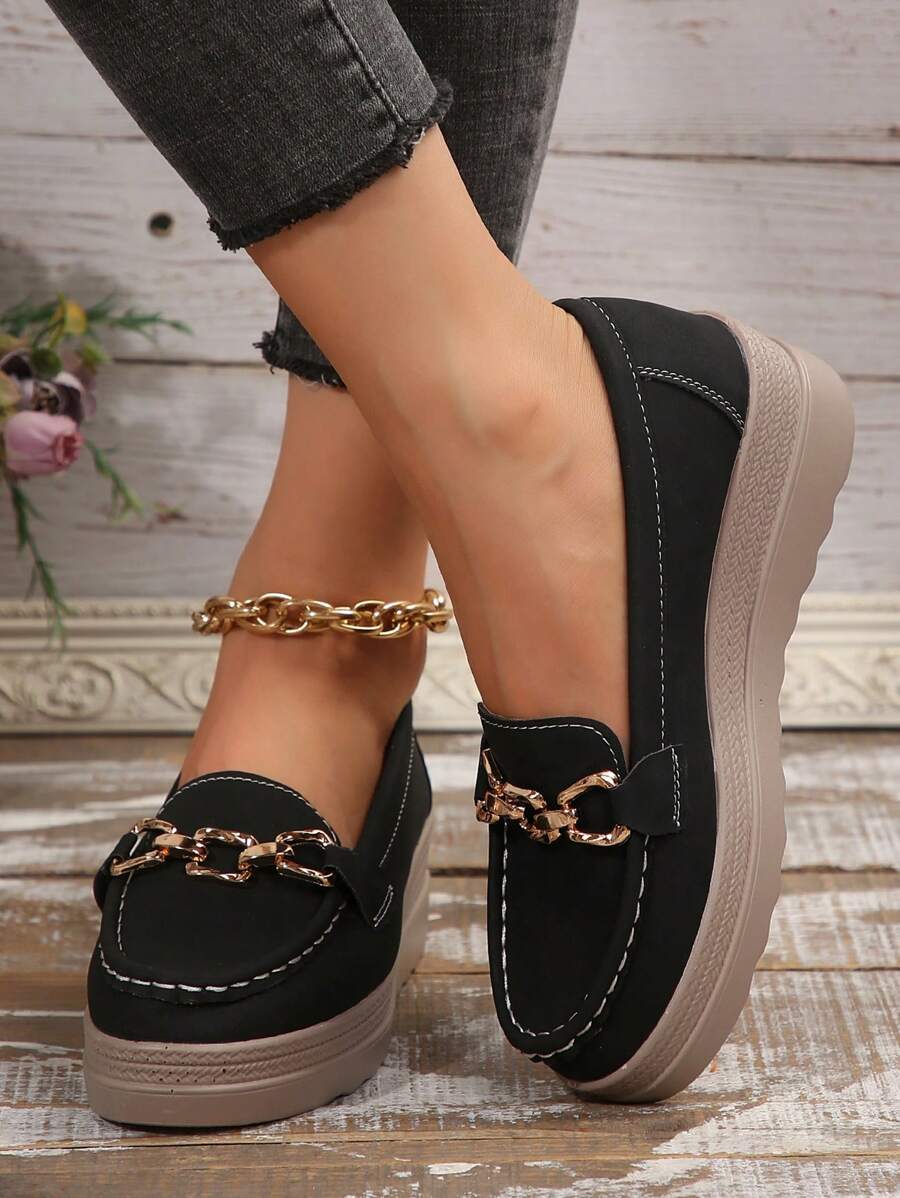 Fall/Winter Thick Sole Comfortable Slip-On Rocking Wedge Soft Bottom Flat Shoes For Women,Sneakers For Women