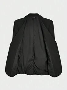 Mainfolk Easy Care Stretch Summer Men Knitted Solid Color Business Blazer, For Fall Winter - Black - View 11