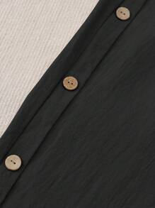 EMERY ROSE Women Leisure Solid Color Side Button Tapered Pants For Vacation