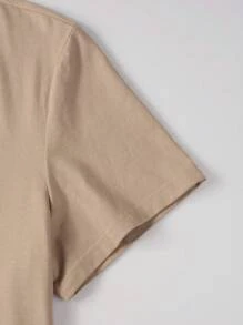 Manfinity Homme Men Solid Color Button-Front Short Sleeve Polo Shirt For Summer
