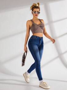 VARSITIE Sports Summer  Yoga Basic Chest Cup  With TANK TOP - Coffee Brown - View 3