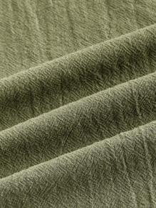 SHEIN EZwear 休閒度假編織夏季寬鬆鬆身背心裙 - 軍綠色 - 查看 5